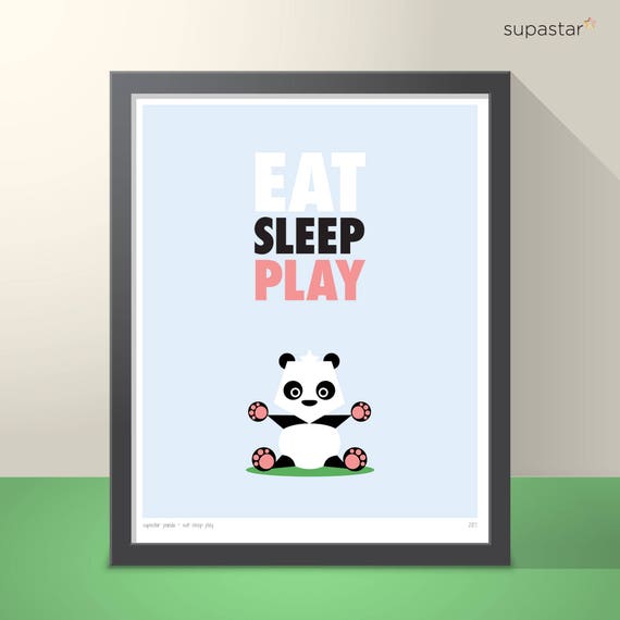 Eat Sleep Play Printable Nursery Art Panda Etsy - eat sleep roblox etsy