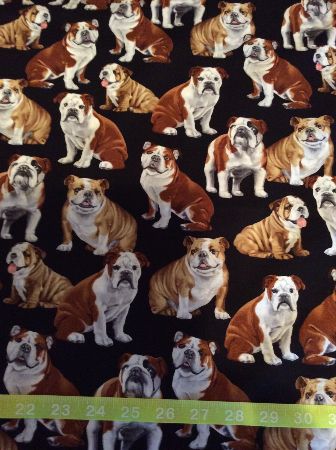 Timeless Treasure dog English Bulldog Fabric by the half yard Timeless Treasure dog English Bulldog Fabric by the half yard