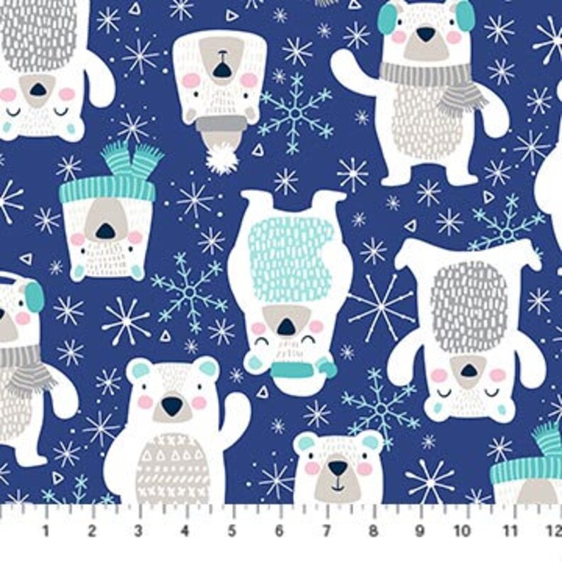 Bears FLANNEL cotton Fabric by the half yard Etsy