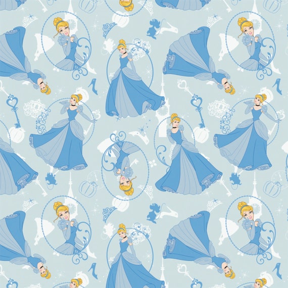 Princess Cinderella Cotton Fabric by the Half Yard Etsy Canada