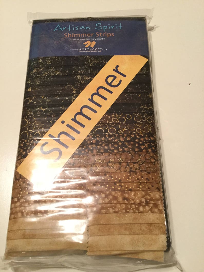 Shimmer Fabric Mocha Browns Northcott 2.5 inch strip set