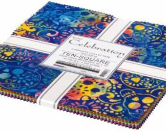 Celebration   Batik layer cake 10”  squares Fabric