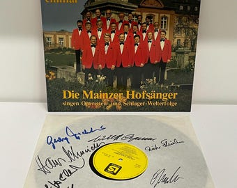 Signed Vinyl Record, Die Mainzer Hofsanger LP, German Choir Vinyl, Operetta Schlager Album 1979, Vintage German Record