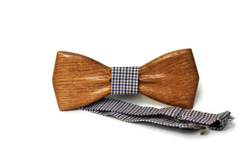 Mens wooden bow tie with pocket square. Wood wedding bowtie. Etsy