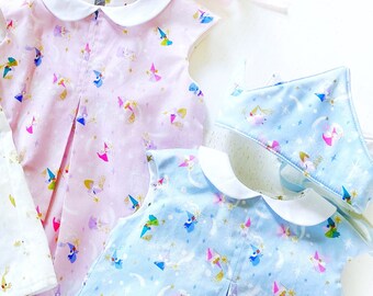 Handmade Sleeping Beauty Dress, Gold Sparkle Fairy Print, Special Occasion