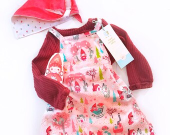 Handmade Little Red Riding Hood Pinafore, Size 5T