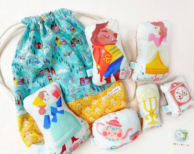 Beauty and the Beast Soft Toy Play Set With Backpack Belle Etsy