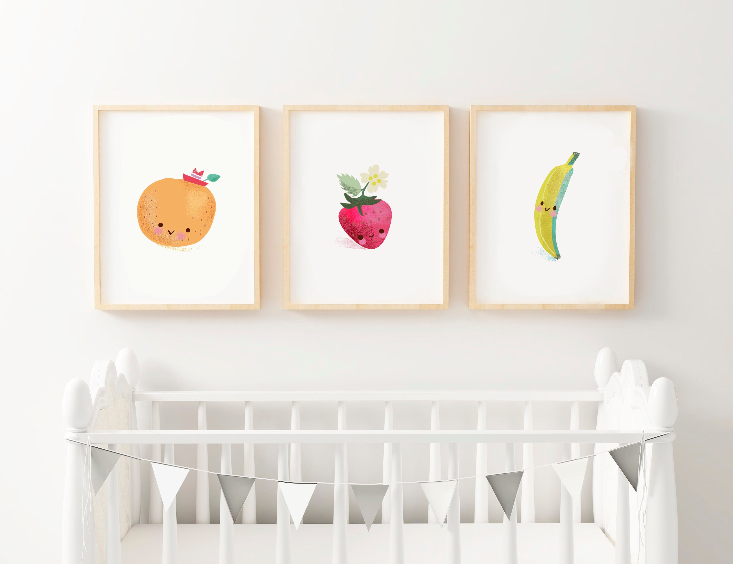 Strawberry Nursery Print Fruit Nursery Art Cute Strawberry Etsy