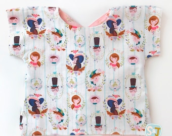 Neverland Handmade Reversible Peter Pan Top, Ready to Ship Size 3: Disney bounding, toddler girls shirt