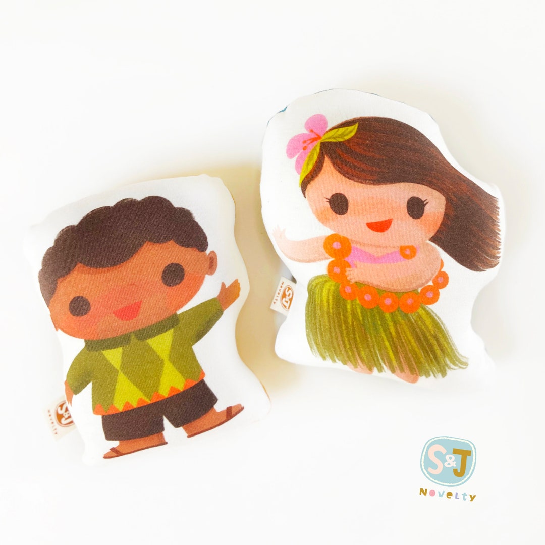 Organic Small World Kids Soft Rattle Set, Island Hula Girl, Africa Boy ...