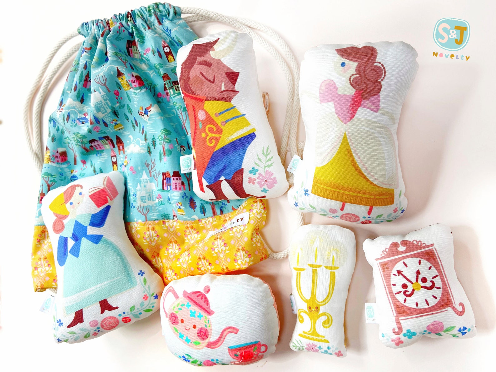 Beauty and the Beast Soft Toy Play Set With Backpack Belle Etsy