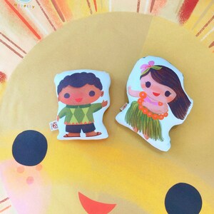 Organic Small World Kids Soft Rattle Set, Island Hula Girl, Africa Boy ...