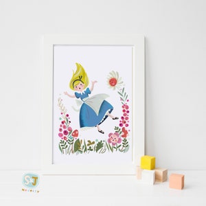 Alice in Wonderland art print, storybook nursery, Alice theme, Lewis Carroll, Jill Howarth bild 3