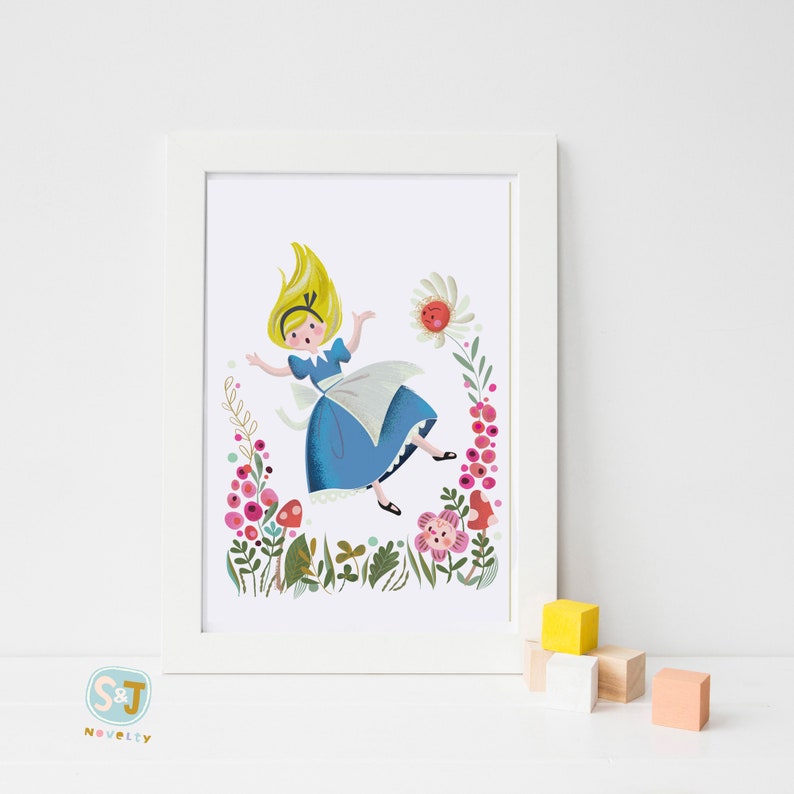 Alice in Wonderland art print, storybook nursery, Alice theme, Lewis Carroll, Jill Howarth bild 3