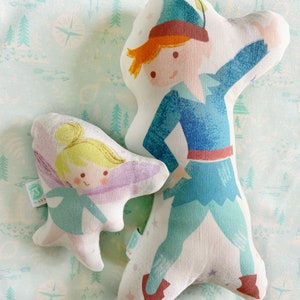 Peter Pan & Tinkerbell Plush Rattle Set: Neverland Nursery Baby Toy Gift