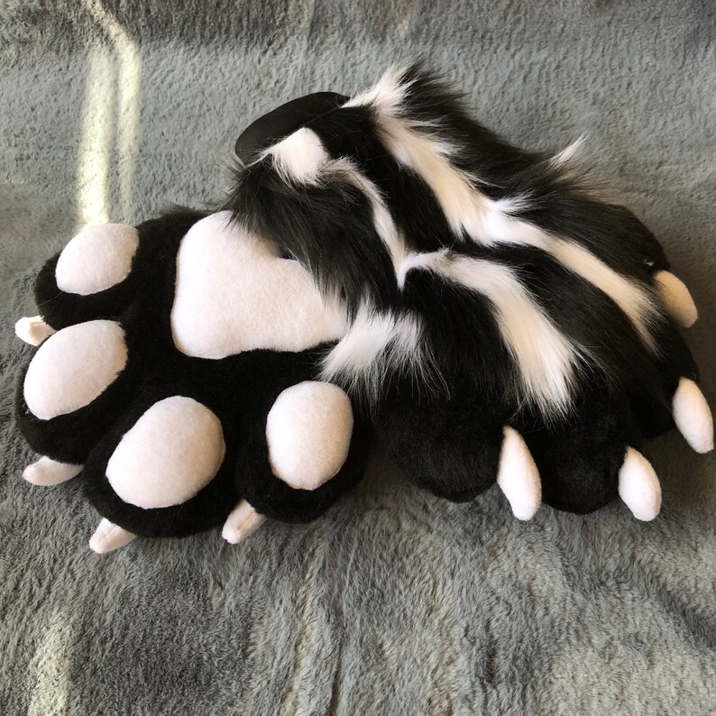 Fursuit Chocolate Mint Puffy Hand Paws