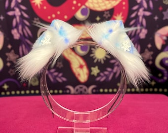 Icy Faux Fur Cat Ears: Cosplay Kitten Headband