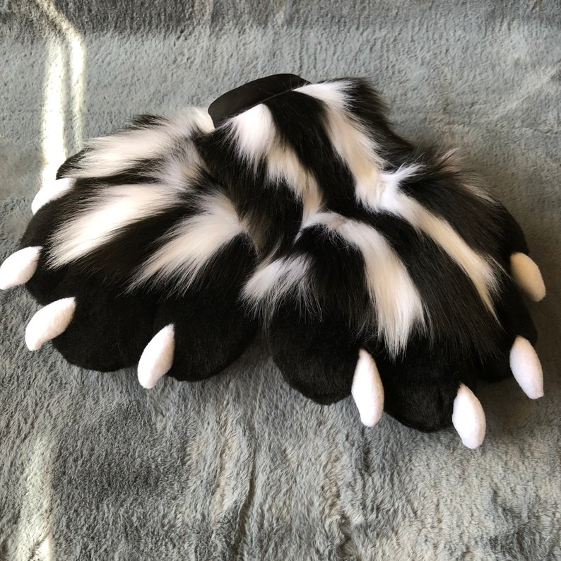 Fursuit Chocolate Mint Puffy Hand Paws