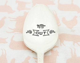 Pig Out - Hand Stamped Spoon - Funny Gift for Her - Cute Gift Idea - Humorous Gift - Food Lover Gift - Cheat Day - Best Gifts - Ready Made