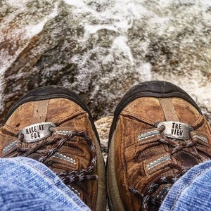 Personalized Hiking Boot Tags | Hiking Gift For Women | Gift Idea For Hikers | Father&#39;s Day Gift Idea | John Muir and JRR Tolkein Quotes