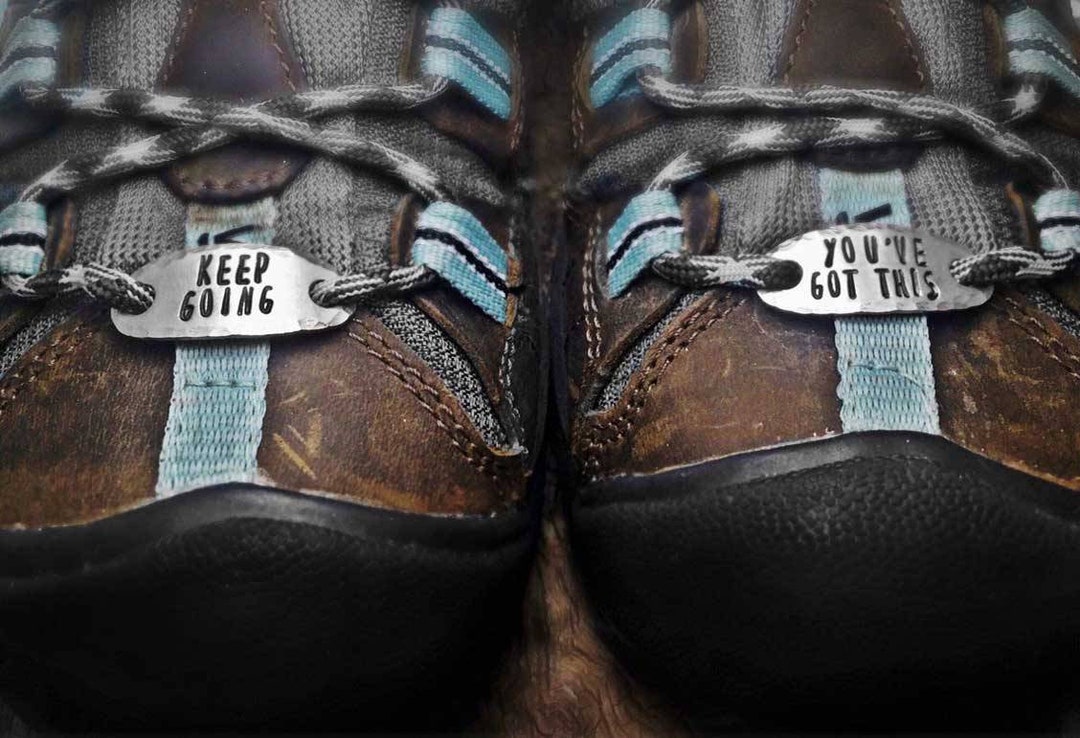 Personalized Shoelace Tags Hand Stamped Shoe Tags Hiker Etsy