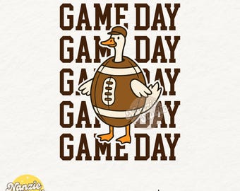Game Day Goose PNG SVG: Football Animal Shirt Sublimation Design