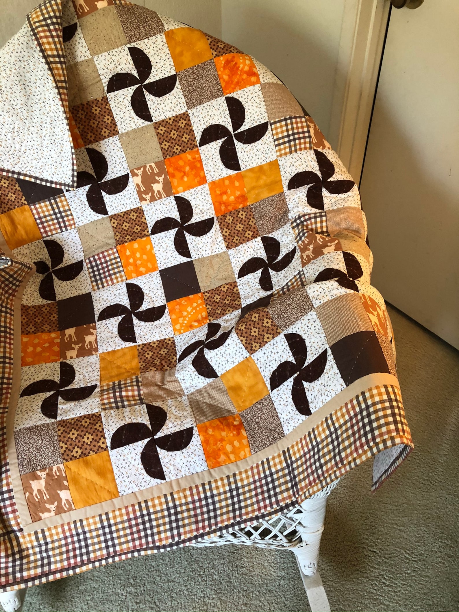 Autumn colors throw quilt Etsy