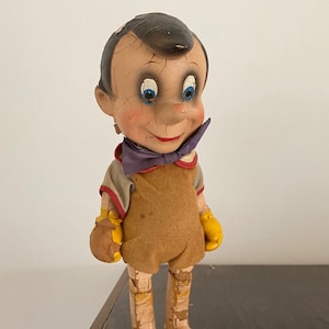 Vintage composition doll Pinocchio Doll Disney character doll shabby worn doll