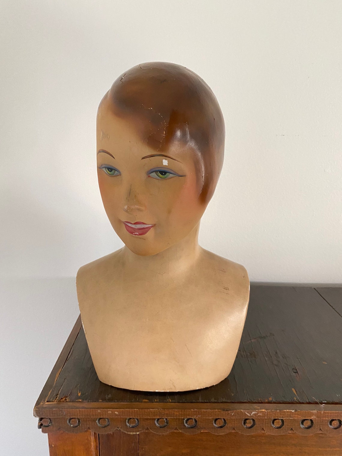 Antique Art Deco Mannequin Bust Vintage Hat Stand Display Head Etsy