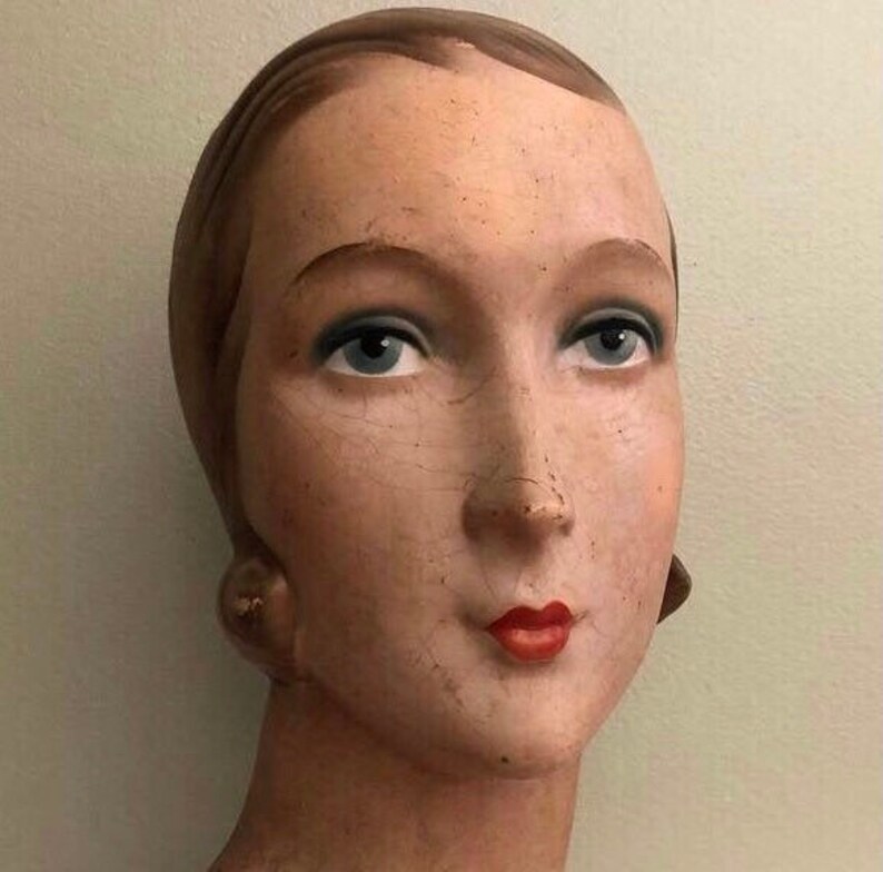 Vintage Art Deco Mannequin Head Female Manikin Bust Hat Stand Etsy