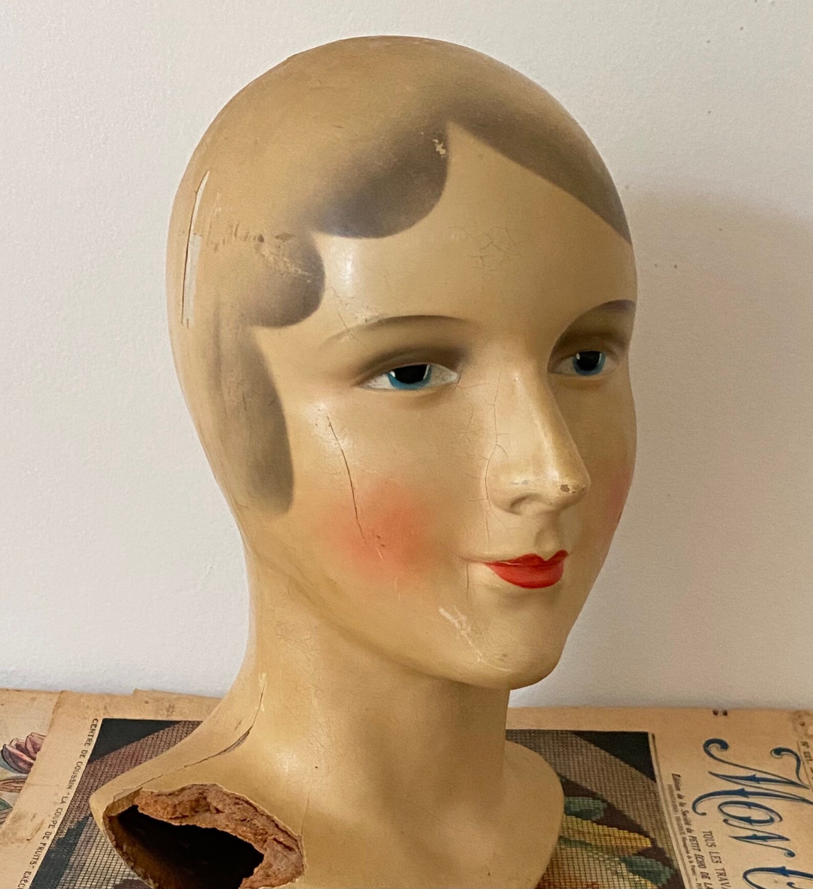 Vintage Art Deco Mannequin Head Female Manikin Bust Hat Stand Etsy