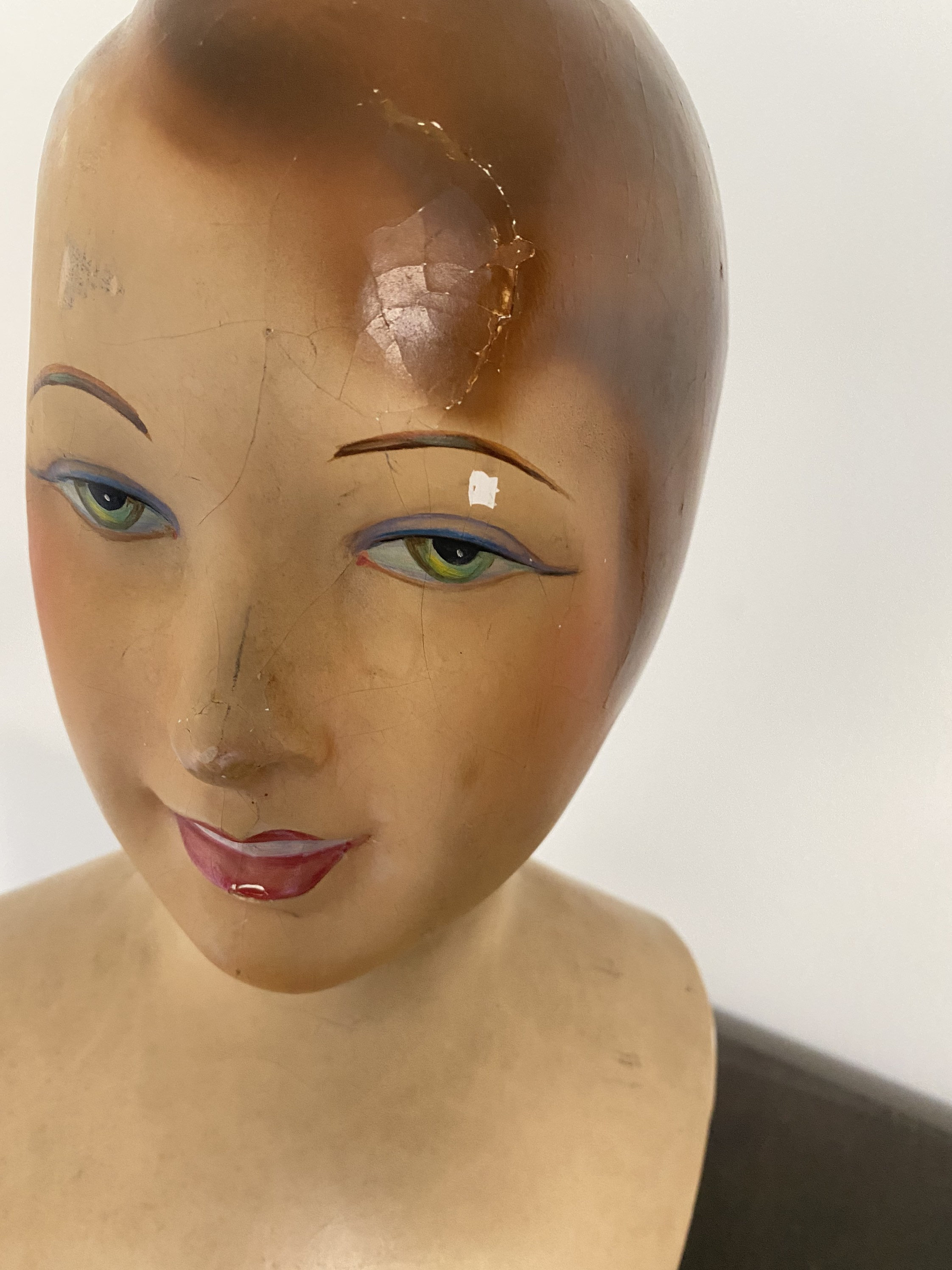 Antique Art Deco Mannequin Bust Vintage Hat Stand Display Head Etsy