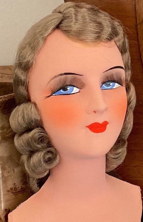 Vintage French Boudoir Doll Head Marked DPG Poupee De Salon