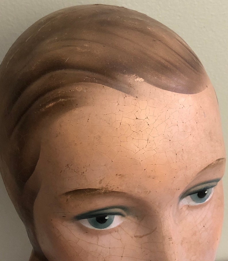 Vintage Art Deco Mannequin Head Female Manikin Bust Hat Stand Etsy