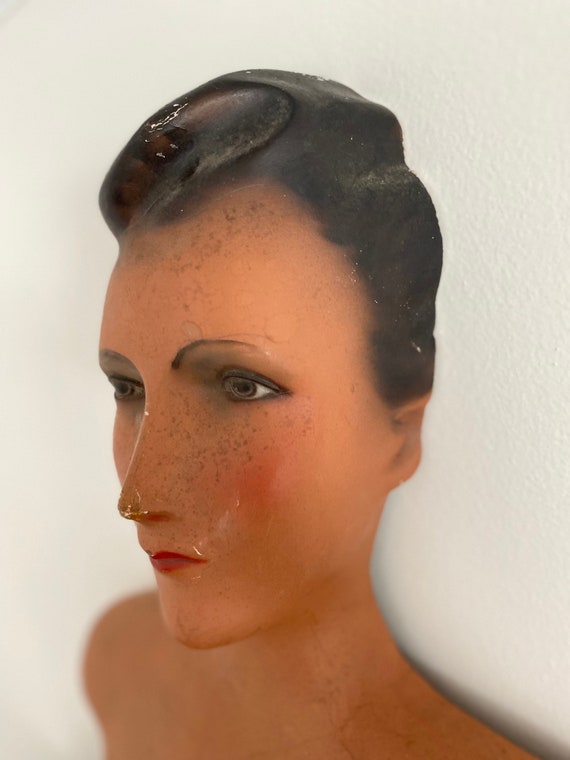 Antique Art Deco Mannequin Bust Vintage Head Counter Display Etsy