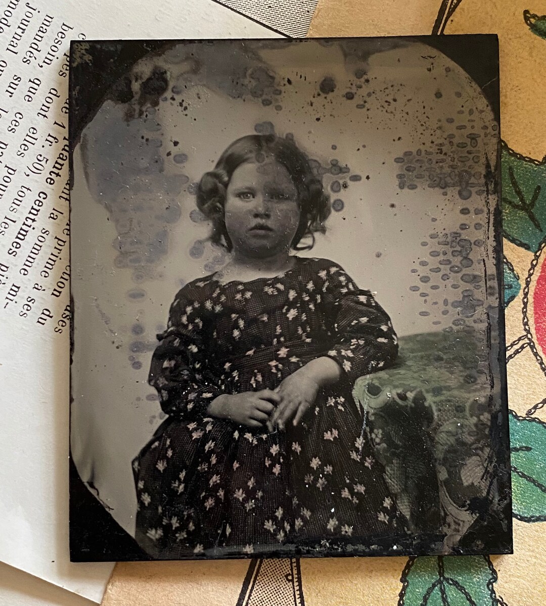 Antique Photo on Glass Ambrotype Victorian Little Girl Etsy
