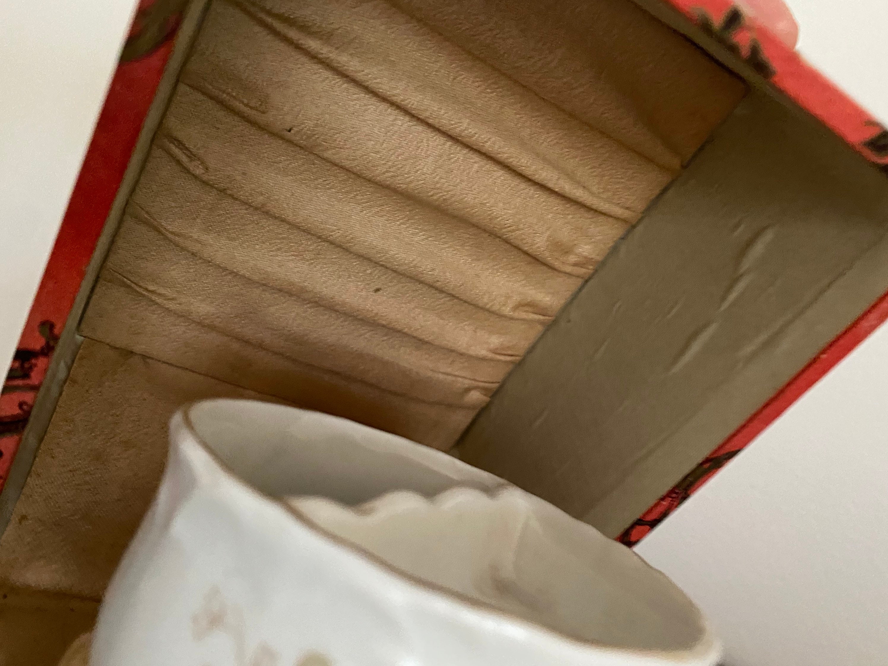 Vintage Victorian Box Shaving Mug and Razor Box Paper Box Fabric Inside ...