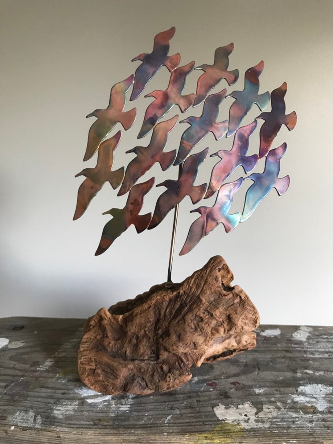 【国内配送】 Metal Mcm Sculpture Modern Century Mid Vintage Art in Birds 絵画