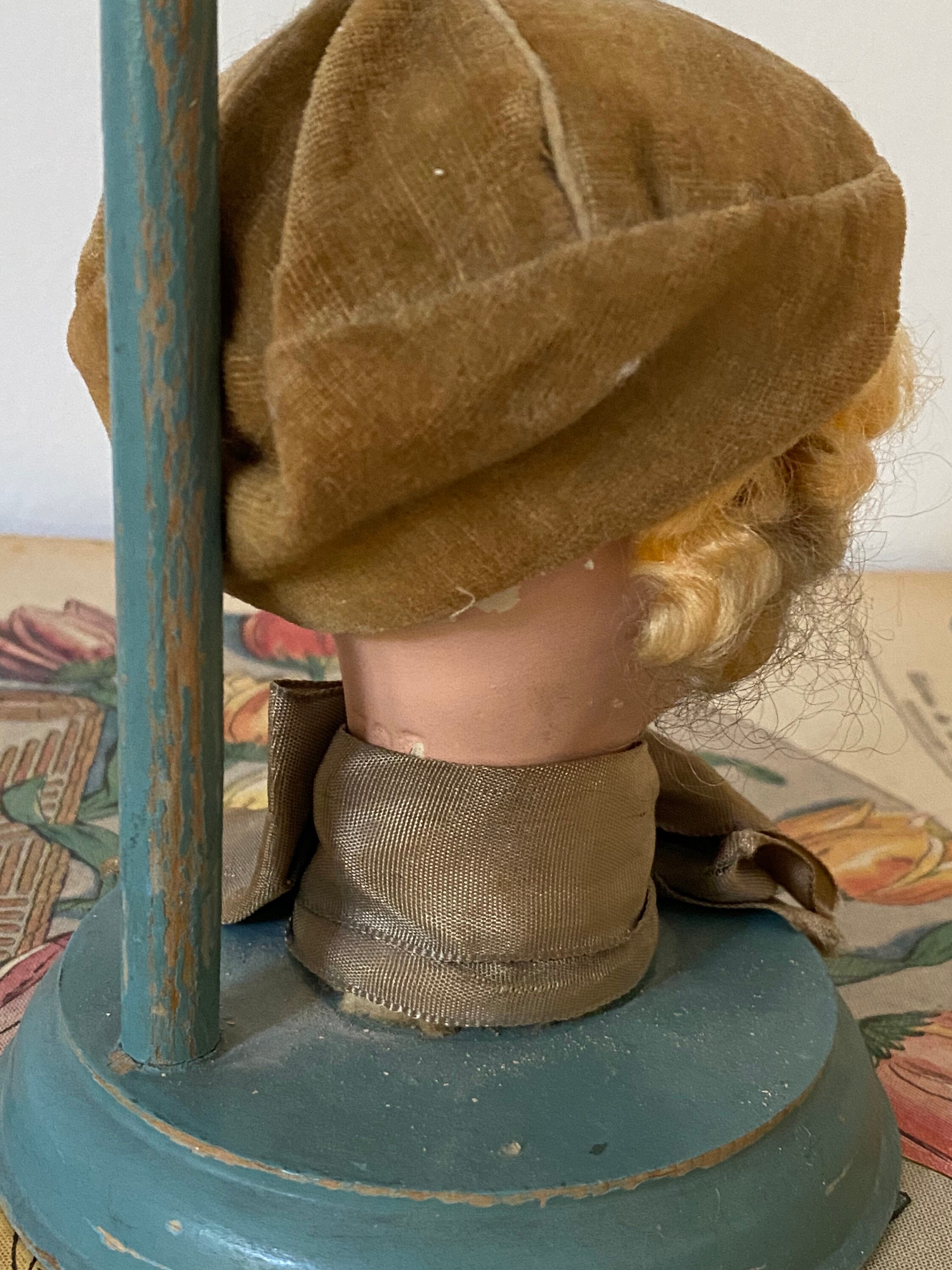 Vintage Hat Stand Doll Head Hat Display Art Deco Boudoir Doll Etsy