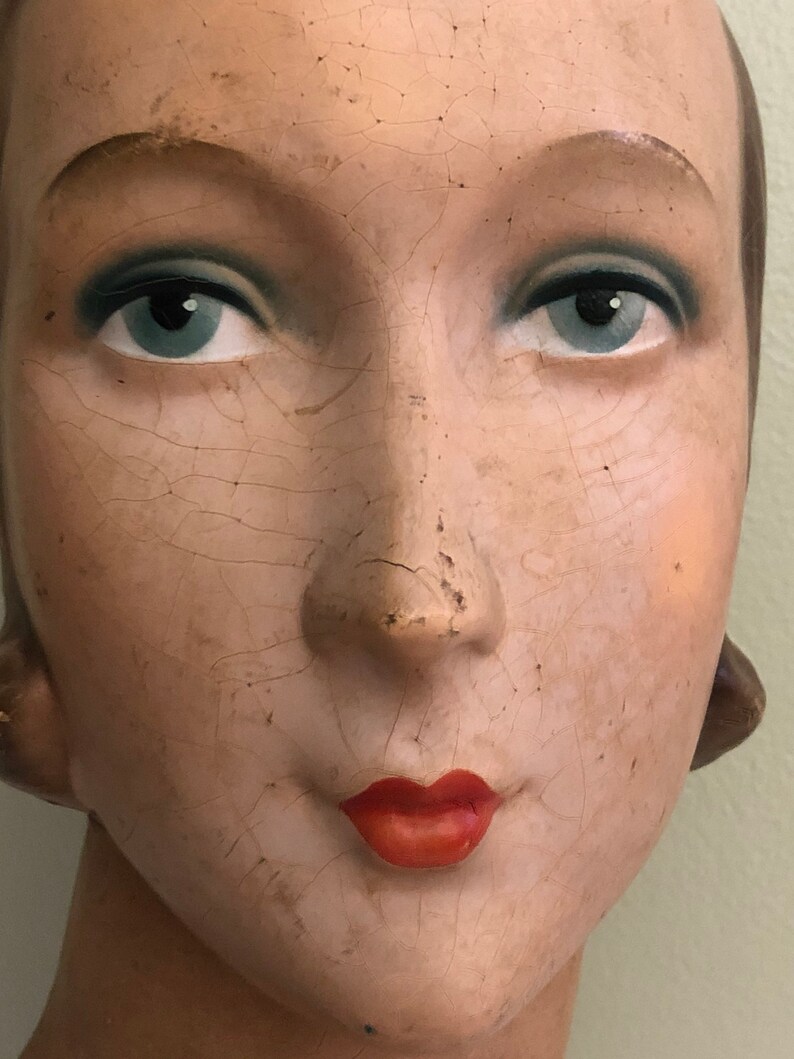 Vintage Art Deco Mannequin Head Female Manikin Bust Hat Stand Etsy