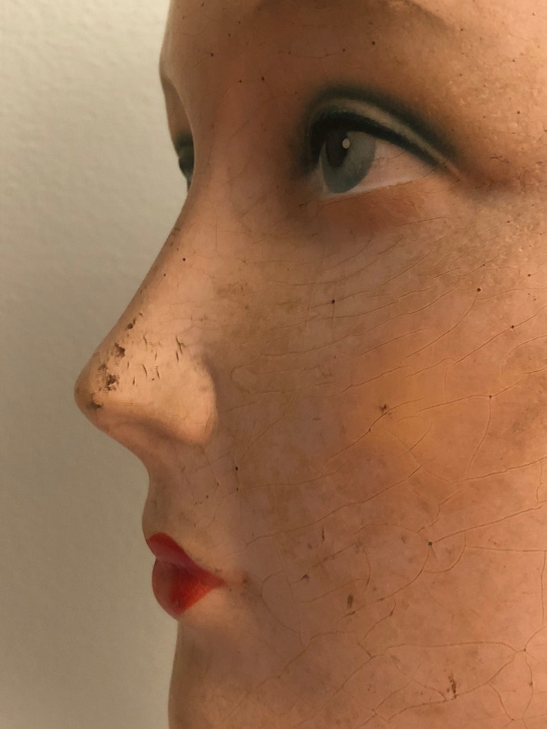 Vintage Art Deco Mannequin Head Female Manikin Bust Hat Stand Etsy