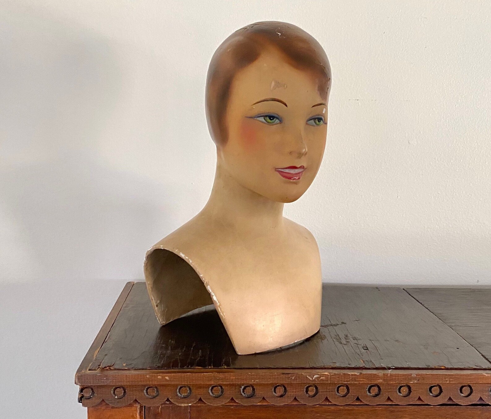 Antique Art Deco Mannequin Bust Vintage Hat Stand Display Head Etsy