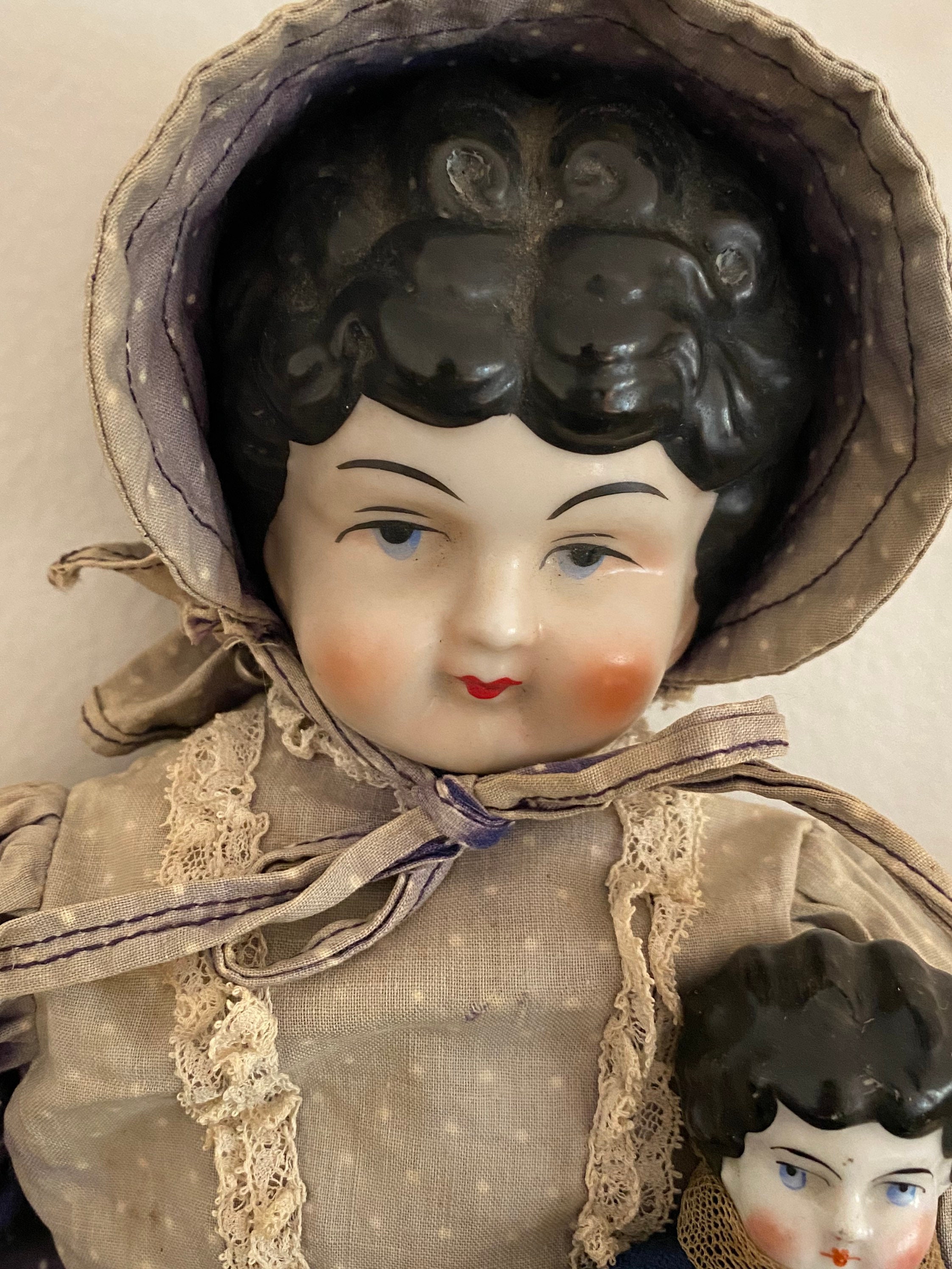 Antique Set of 2 China Head Dolls Porcelain Dolls Victorian Etsy