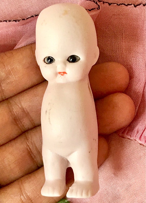 Antique Bisque Doll Kewpie Doll Glass Eyes Marked Germany 