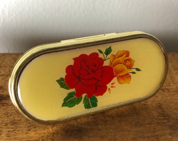 Vintage Lipstick Holder With Mirror Roses Brass Collectible -  UK