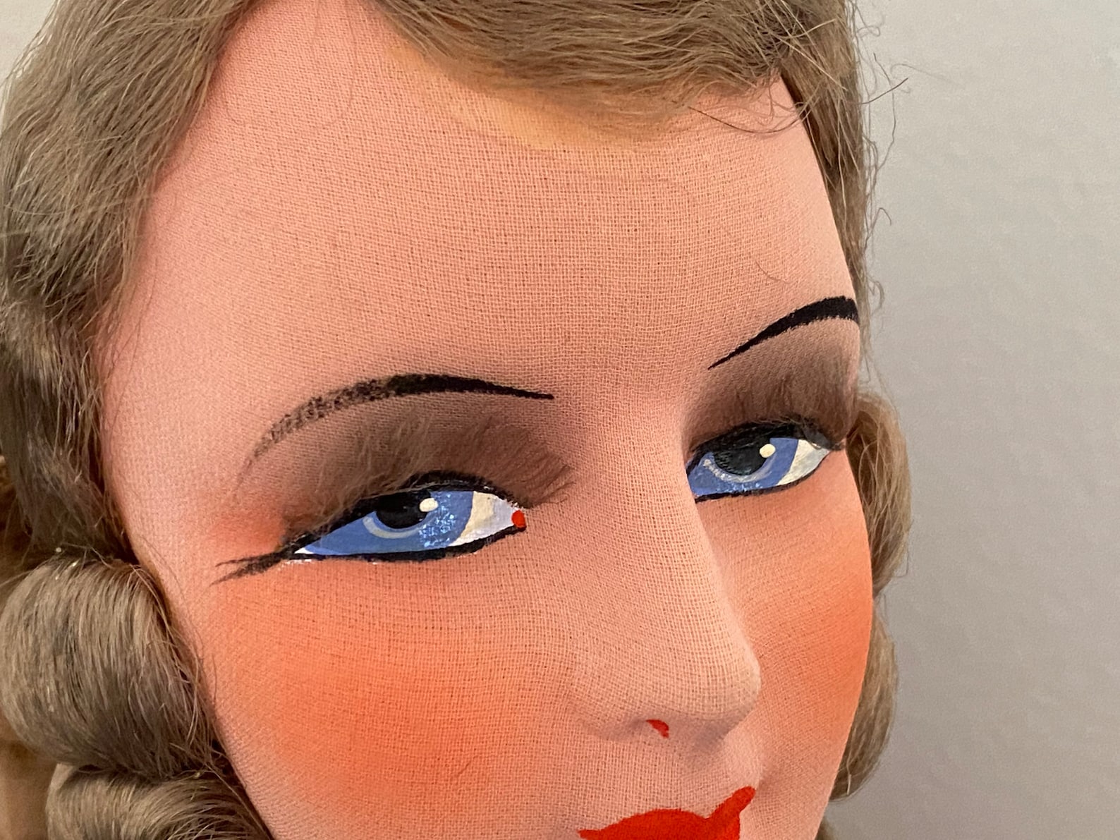 Petite Adorable Tête De Poupée De Salon Boudoir Doll Vintage Tagged