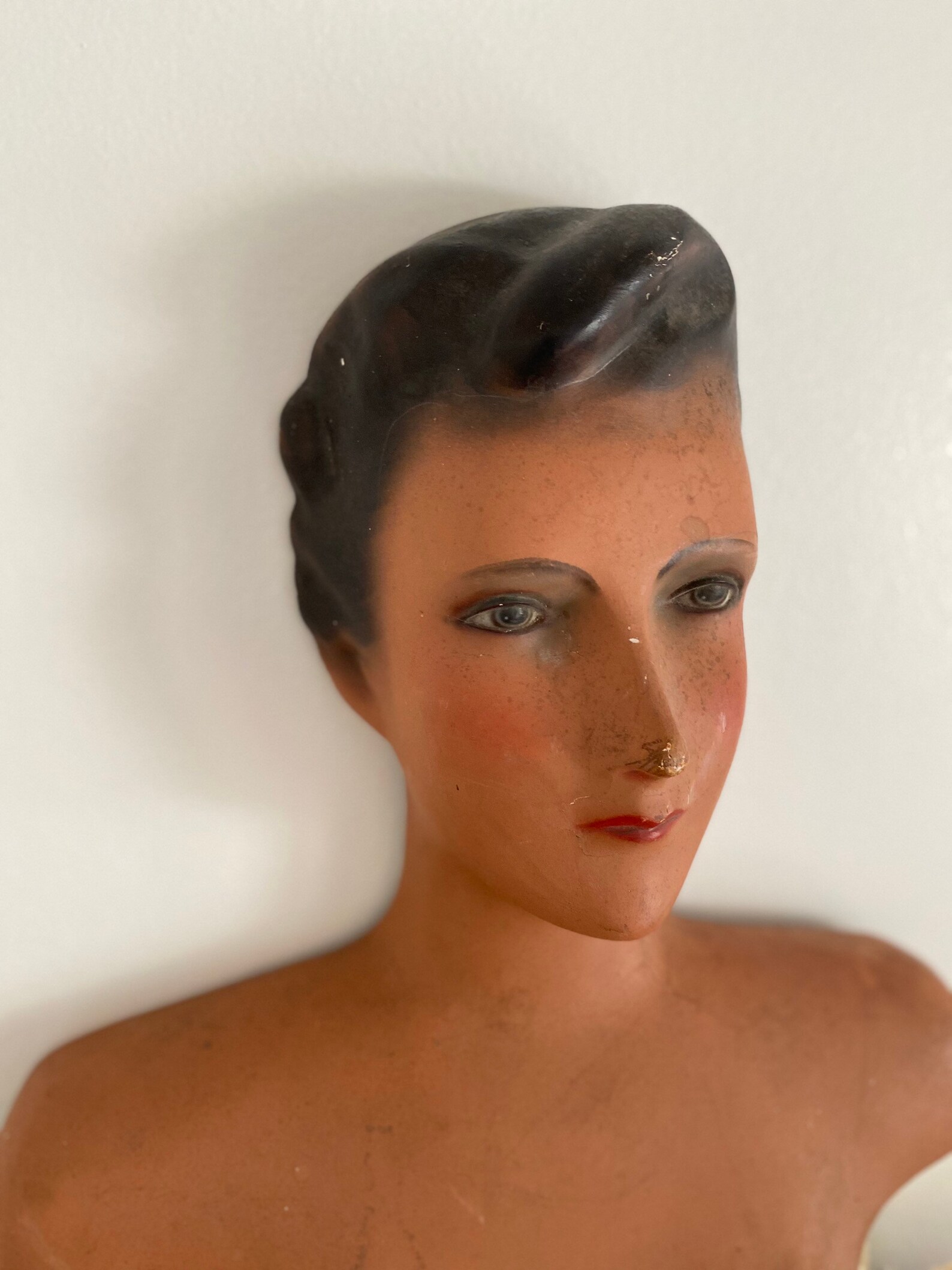Antique Art Deco Mannequin Bust Vintage Head Counter Display Etsy