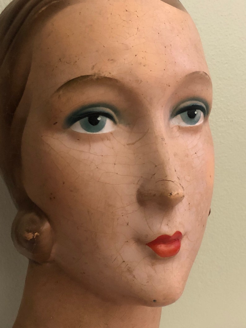 Vintage Art Deco Mannequin Head Female Manikin Bust Hat Stand Etsy