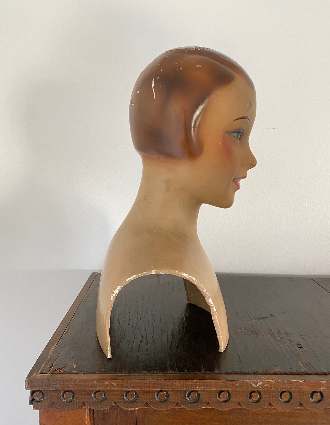 Antique Art Deco Mannequin Bust Vintage Hat Stand Display Head Etsy