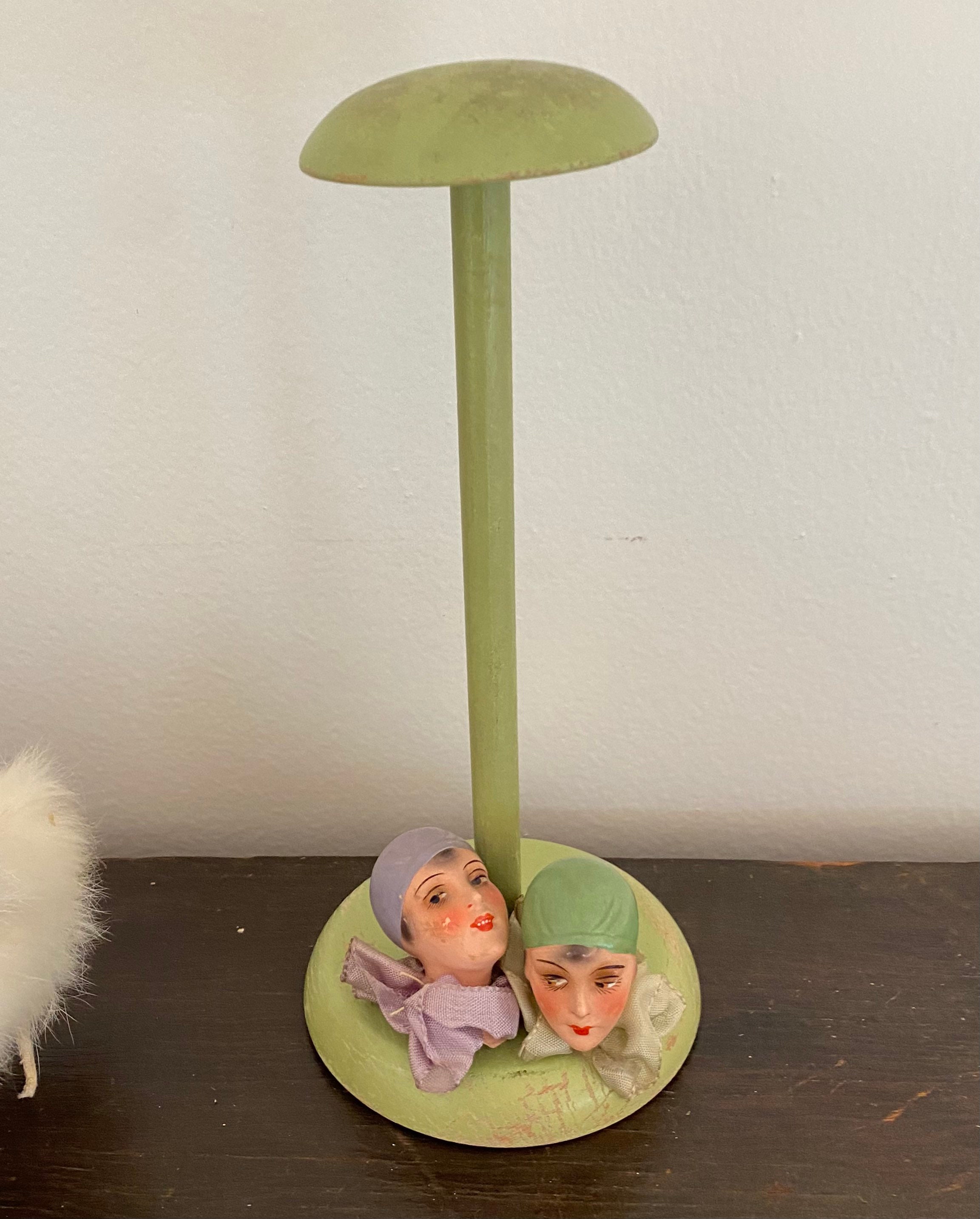Vintage Hat Stand German Doll Heads Hat Stand Art Deco Dolls Etsy
